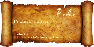 Probst Lujza névjegykártya